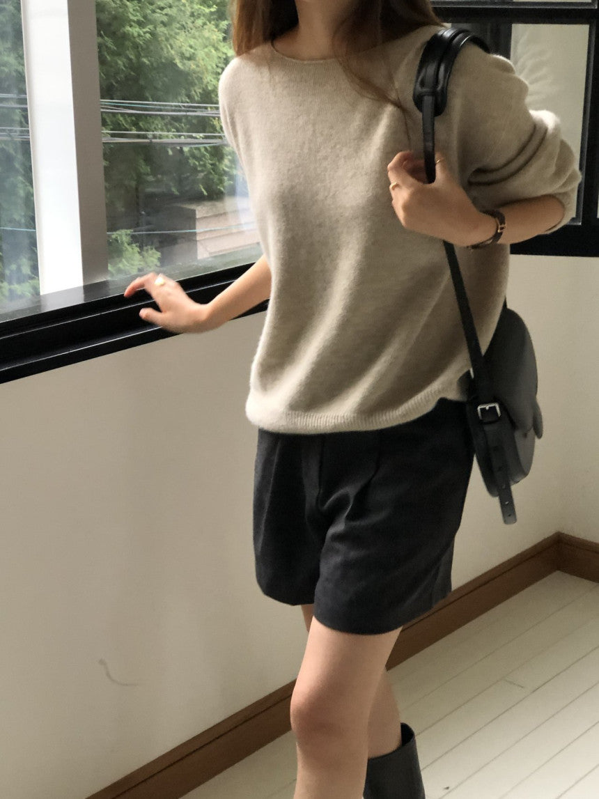 Elin cashmere wholega boat neck knit-4col