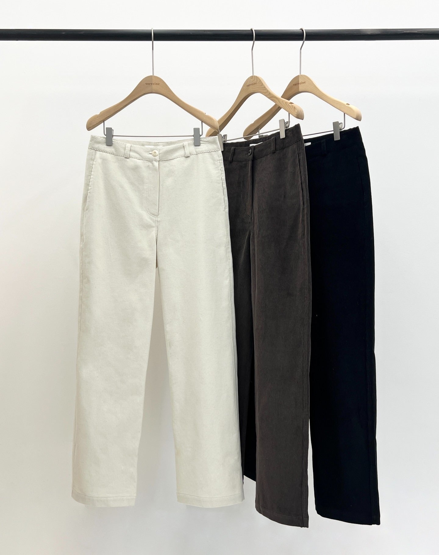 garden corduroy straight pants-3col