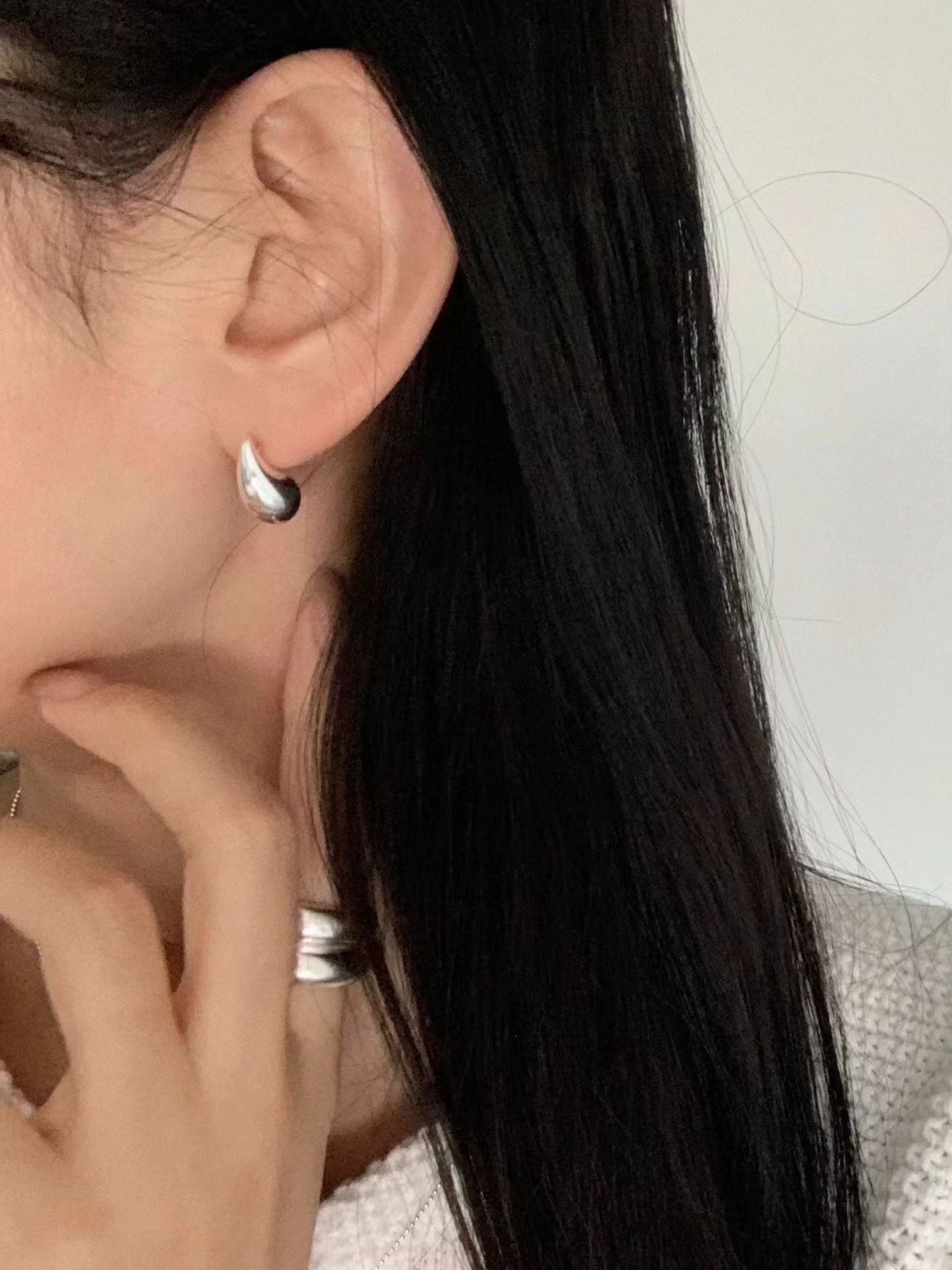 Big water drop earrings