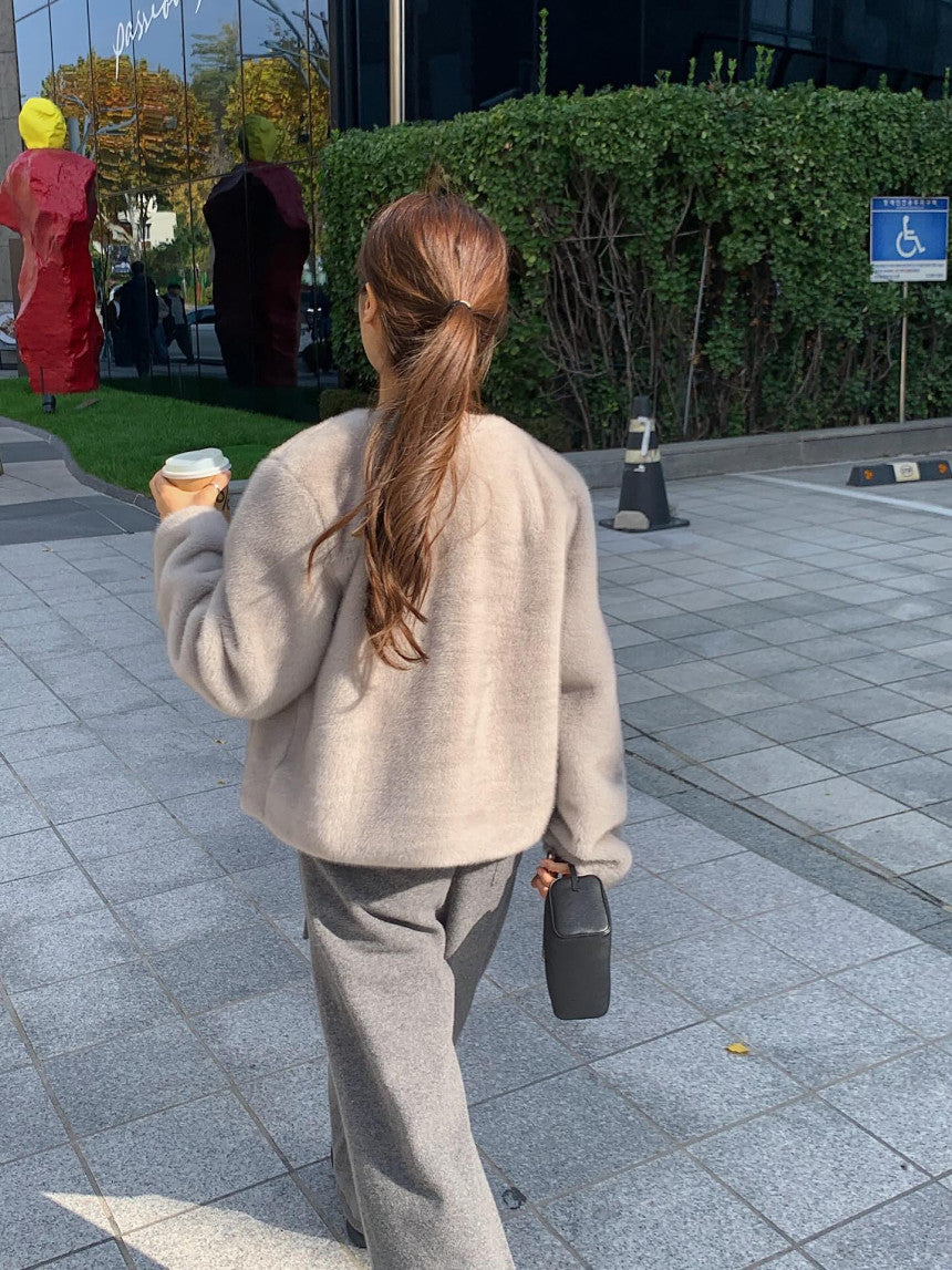 liter sand mink fur jacket-2col