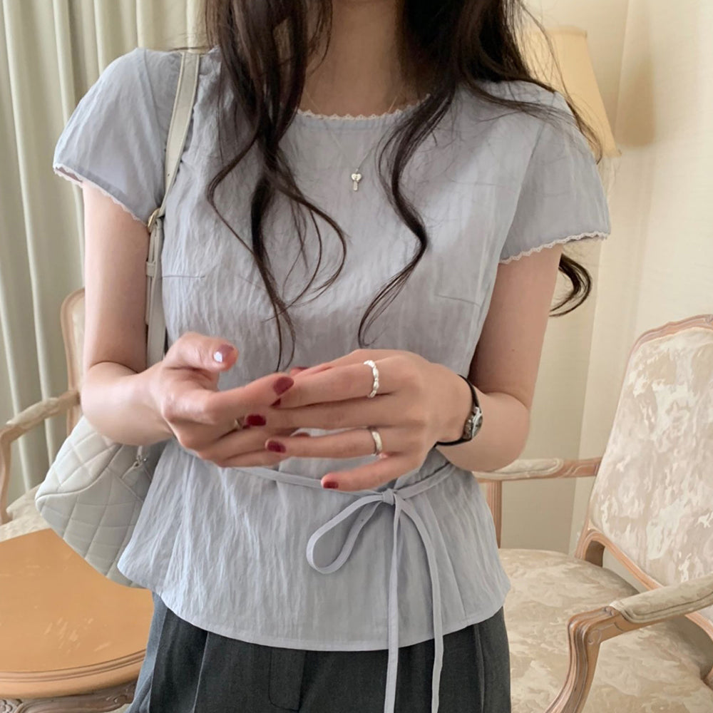 Pudding half blouse-3col