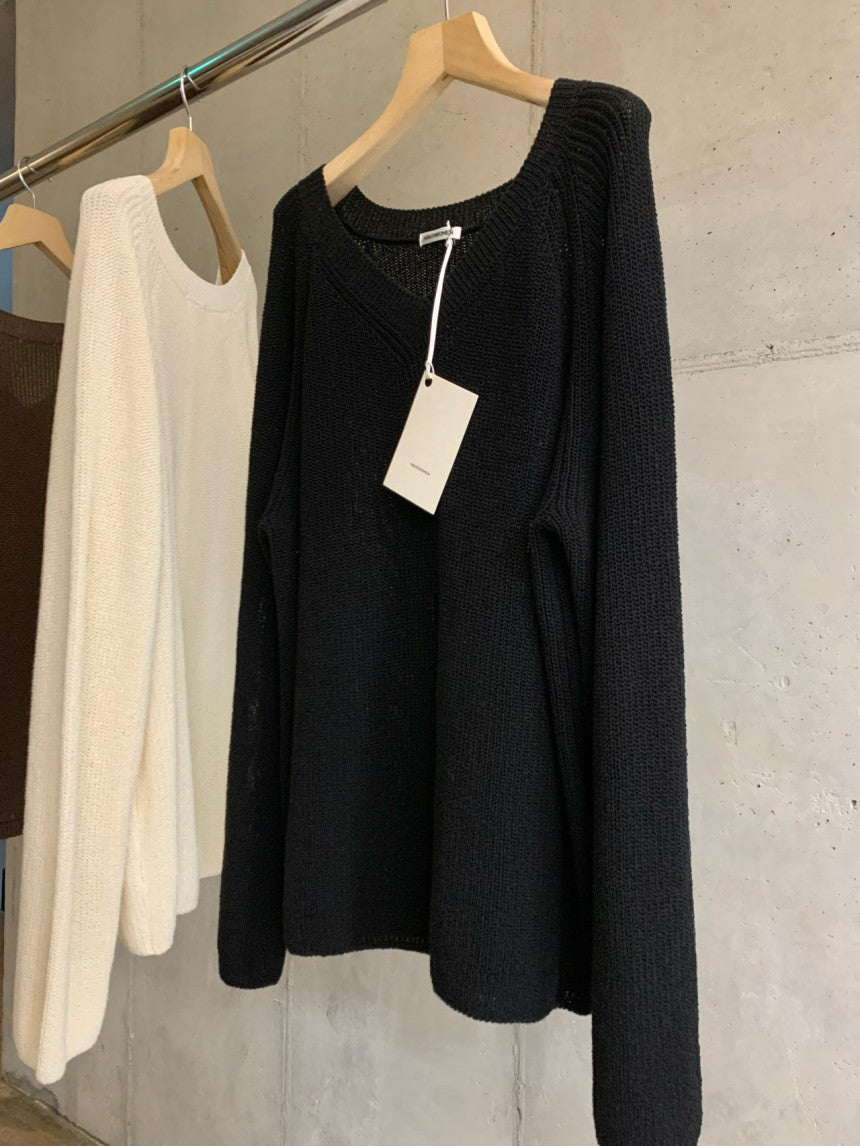 cream即納 Haus fani loose fit knit-3col