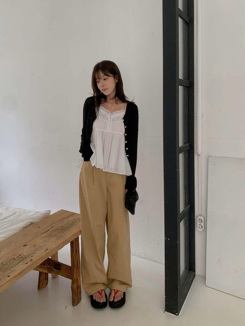 pintuck wide pants-3col