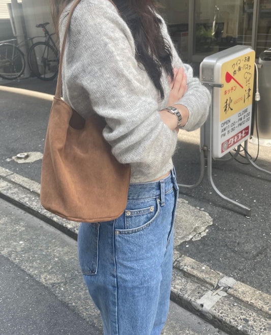 Suede shoulder bag