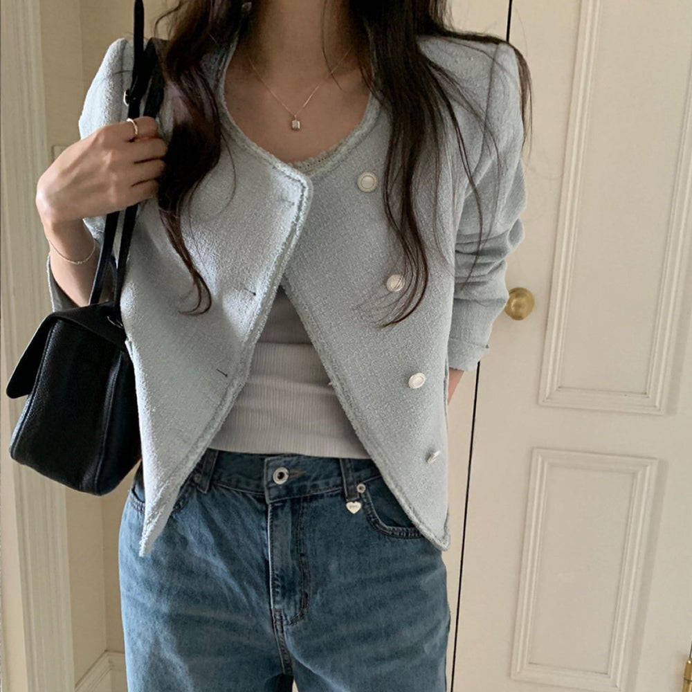 Glass tweed jacket-2col