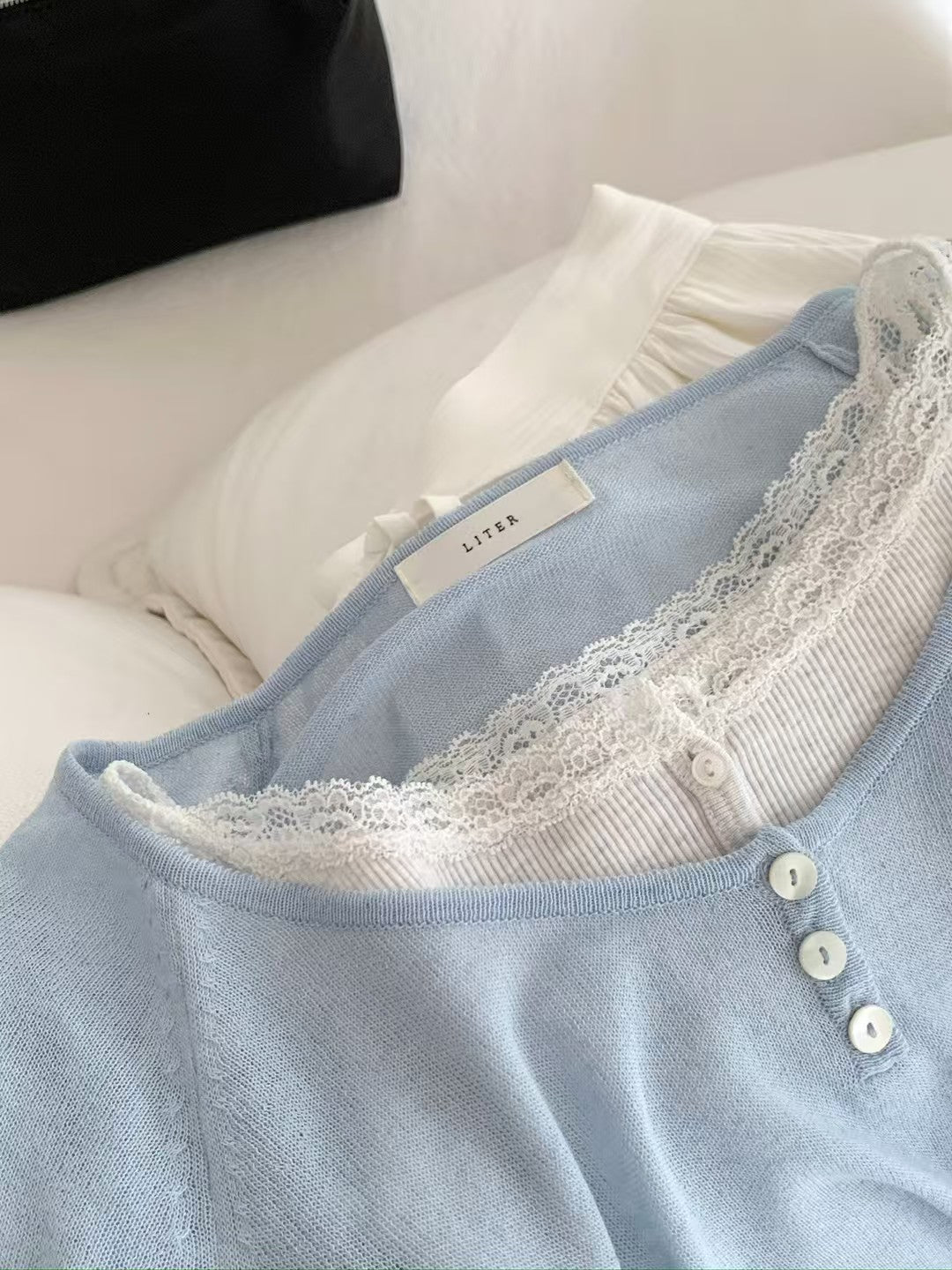 liter baby button linen knit-2col