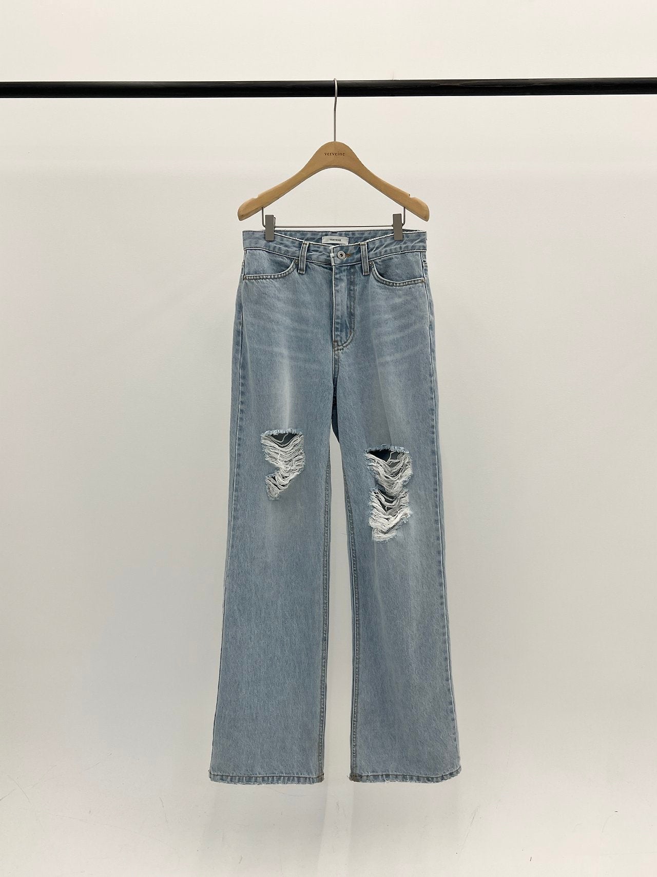 Mood straight damage denim