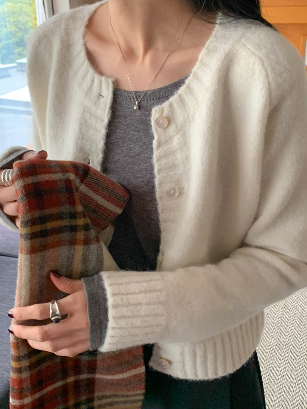 mid alpaca cardigan-5col