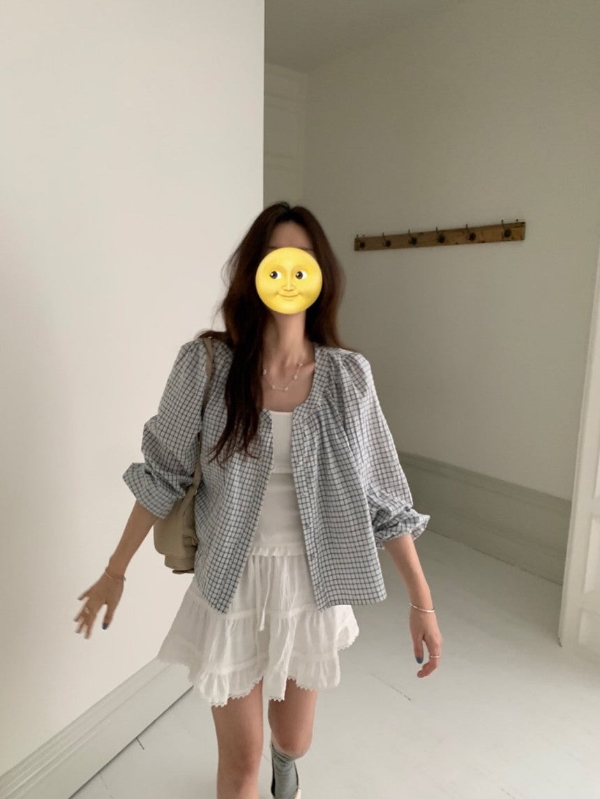 Lovty check blouse-2col