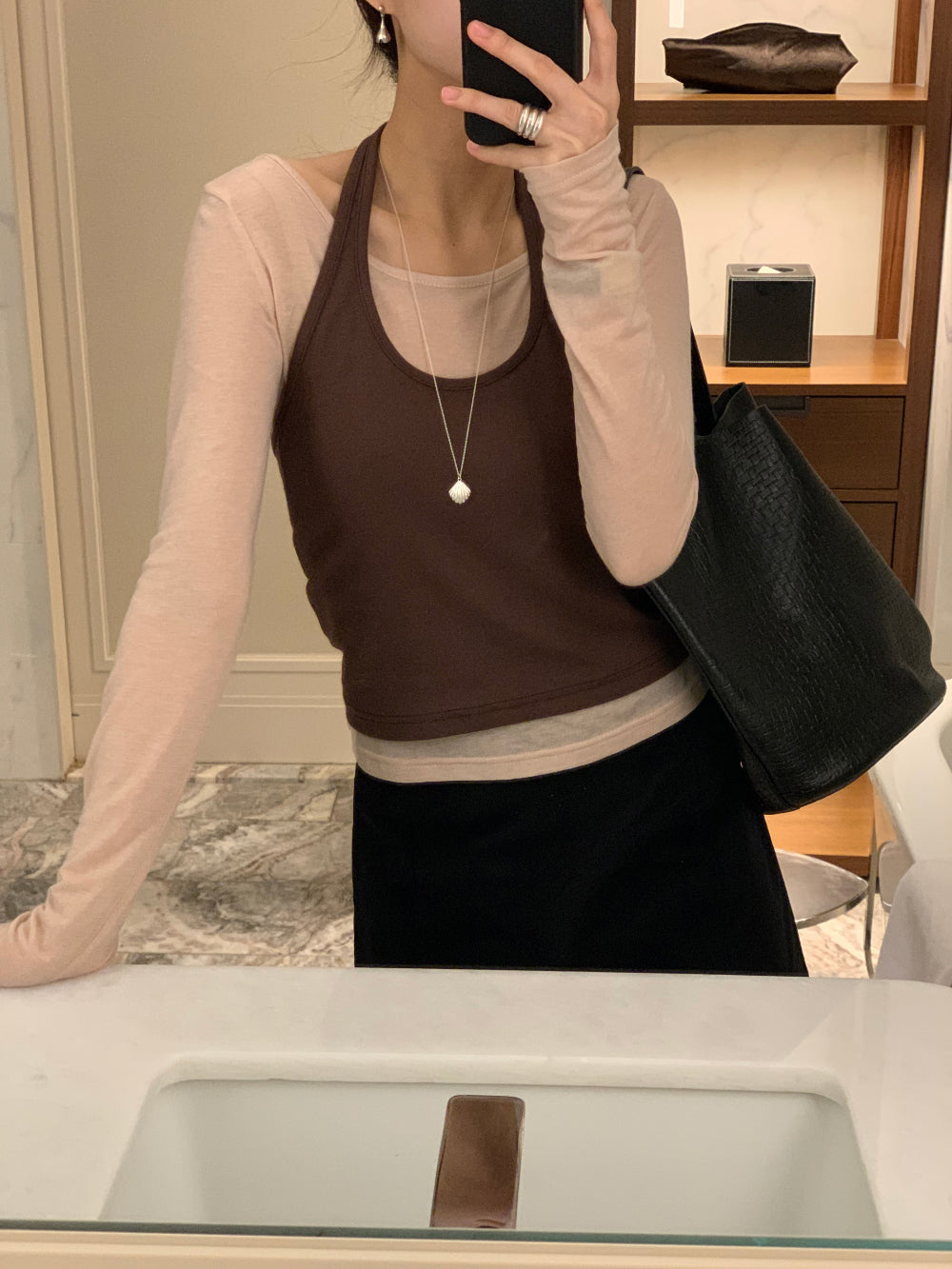 Halter layered set T-4col