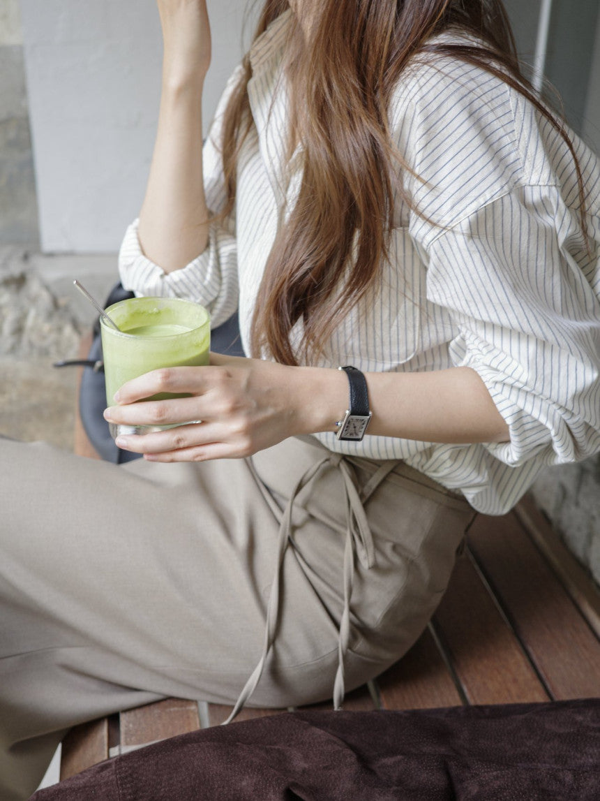 Ore pin stripe shirt-2col