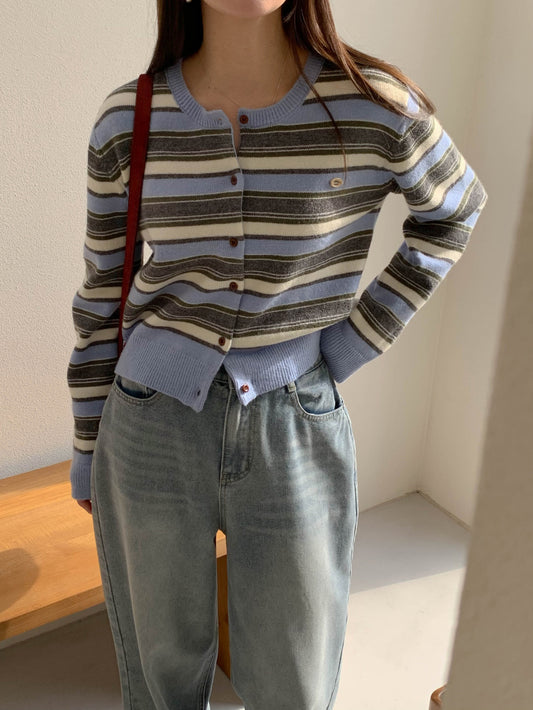 sprit knit cardigan-2col