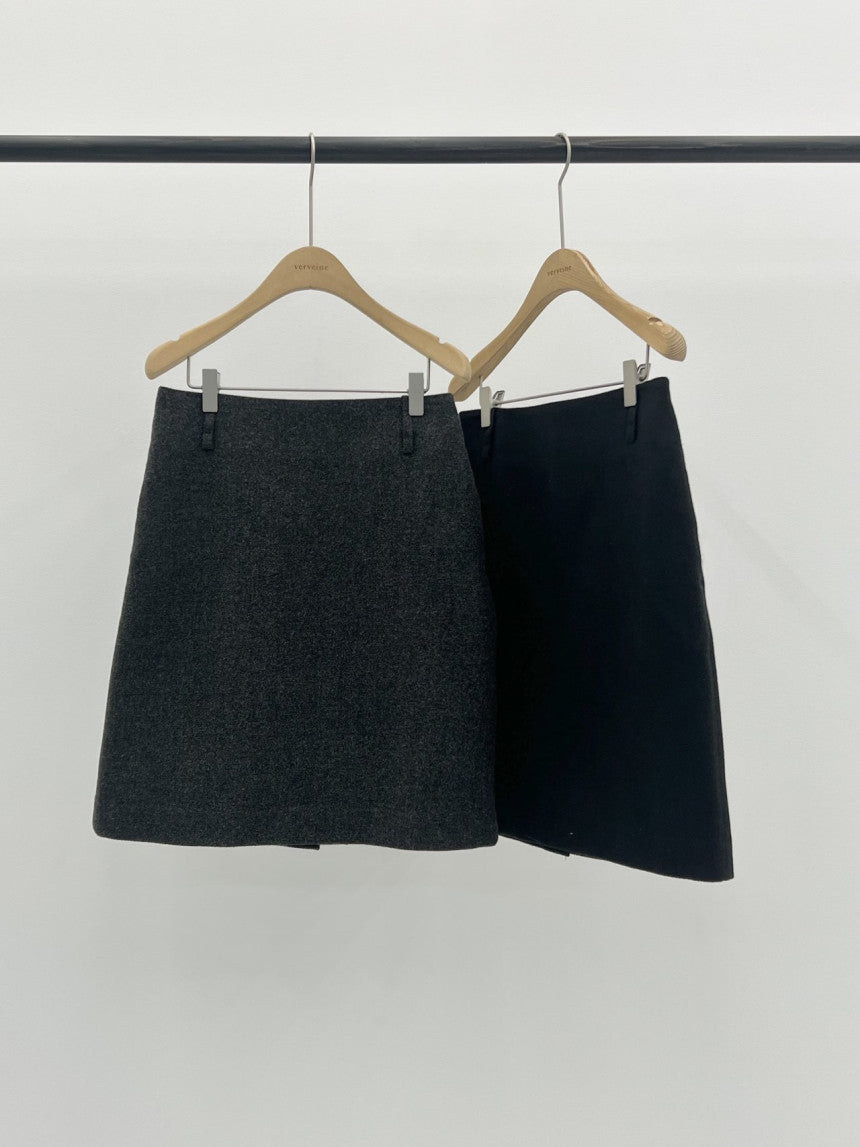 Luze wool midi skirt-2col