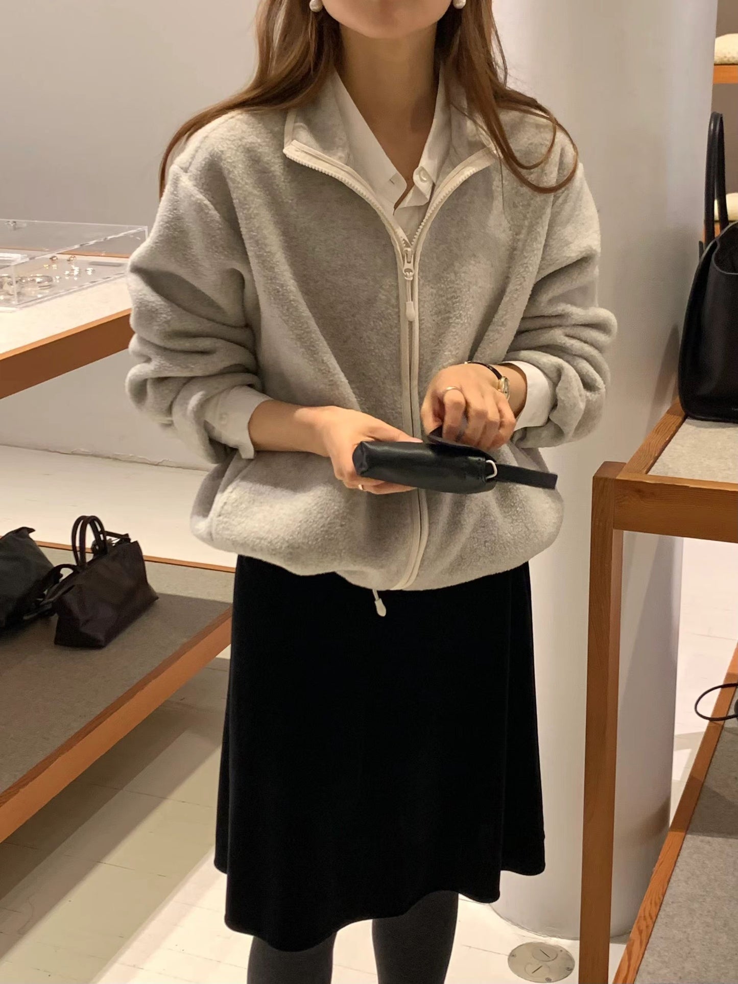 Ounce velvet midi skirt