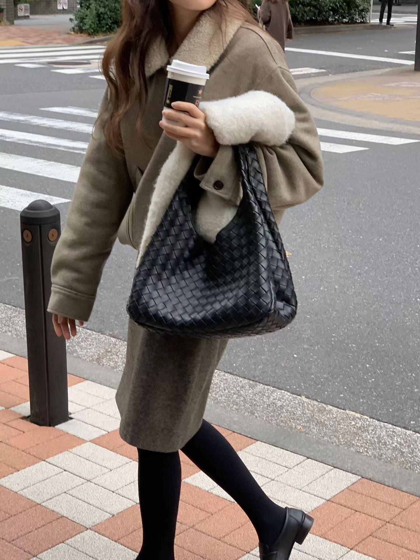 Ounce teddy wool fur Collar jacket-2col