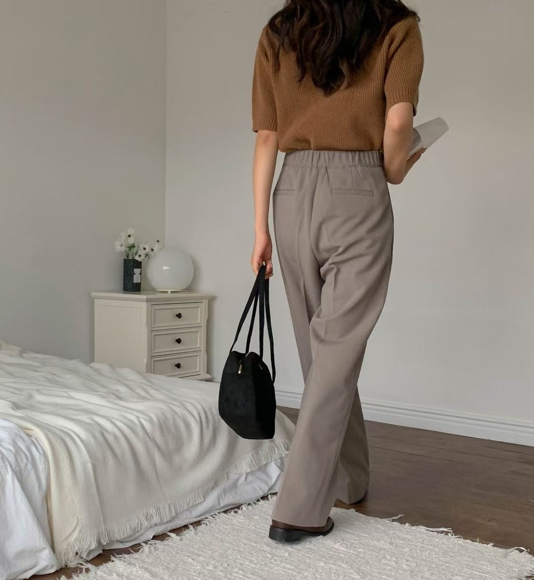 backbanding semi-wide gimo slacks-3col/ショート丈あり