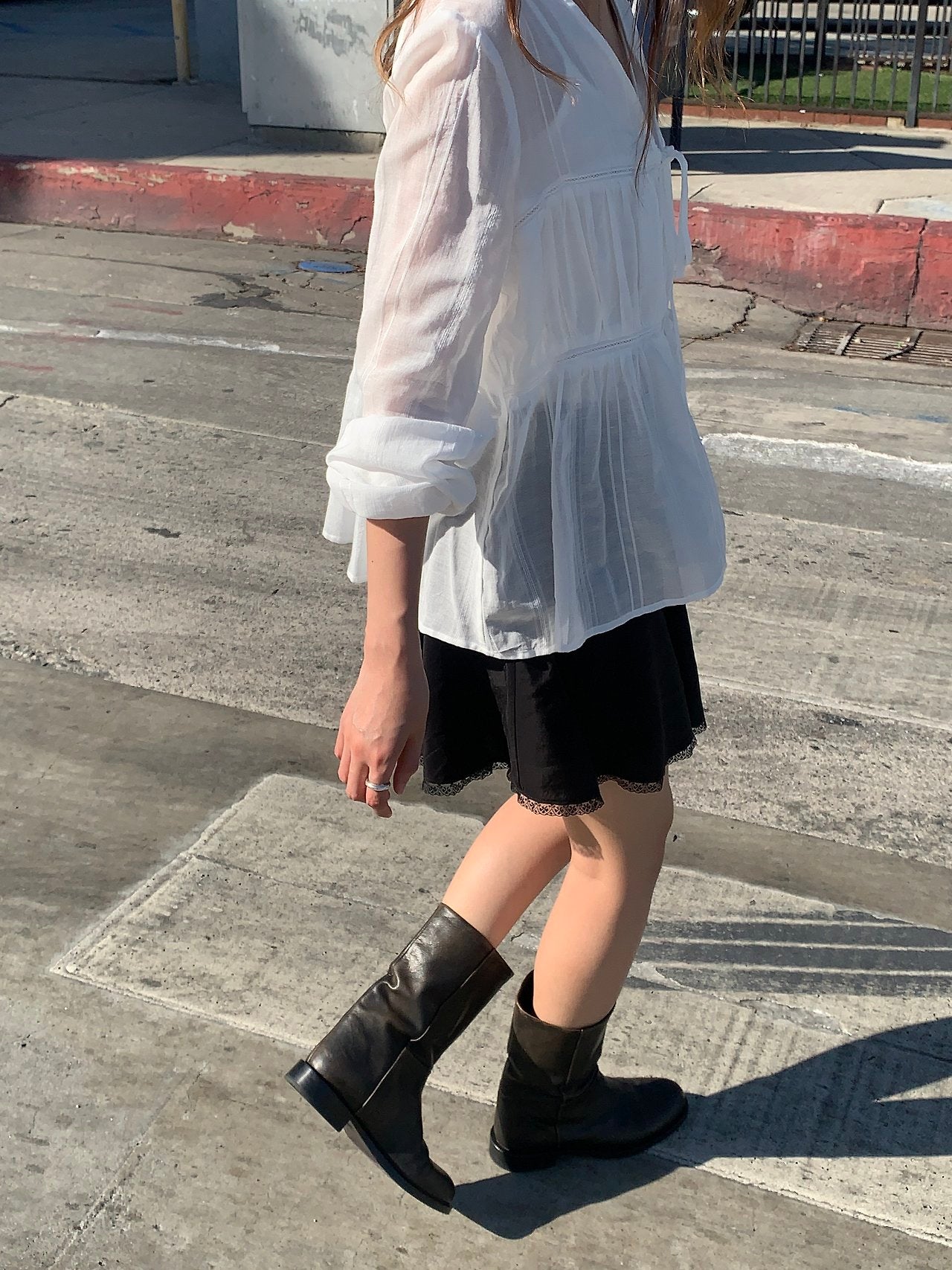 Arel V-neck string blouse