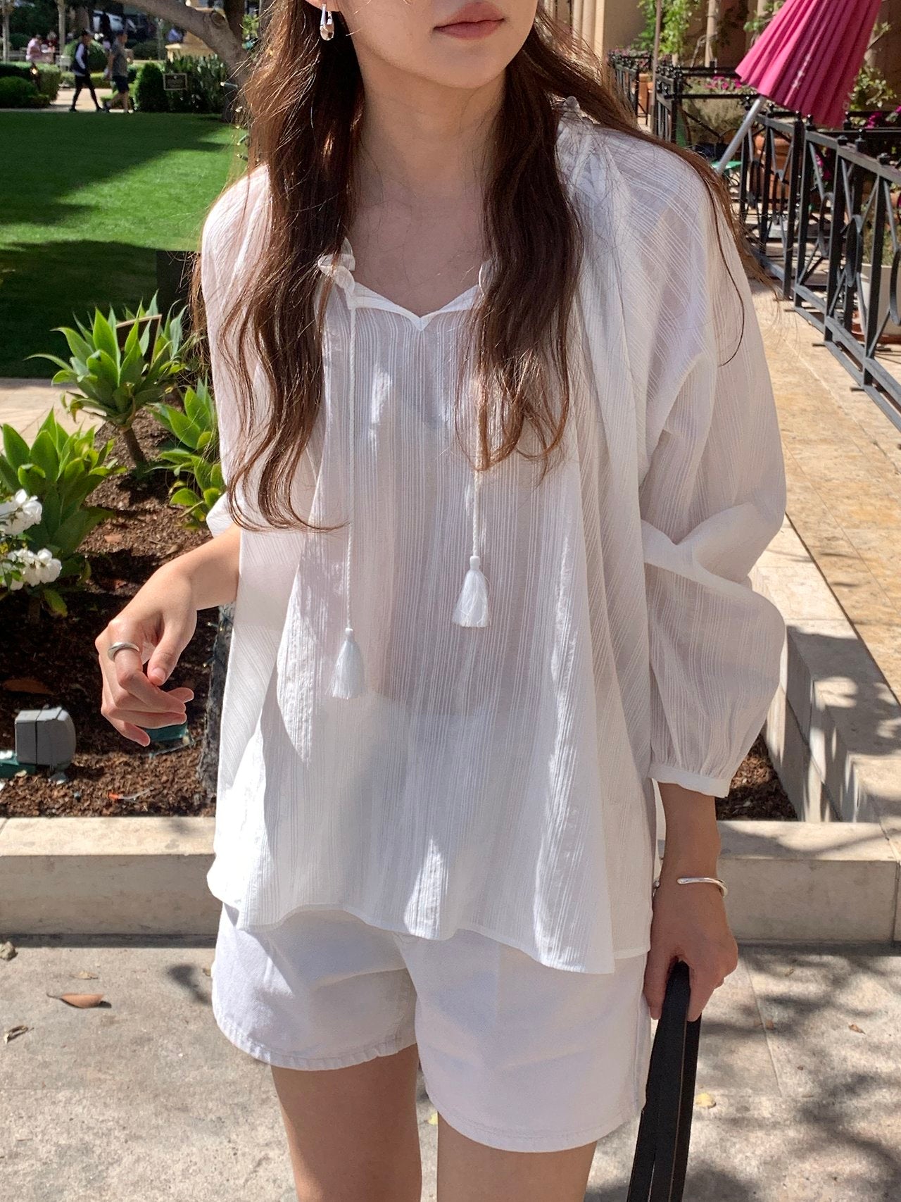 Lea tassel frill blouse