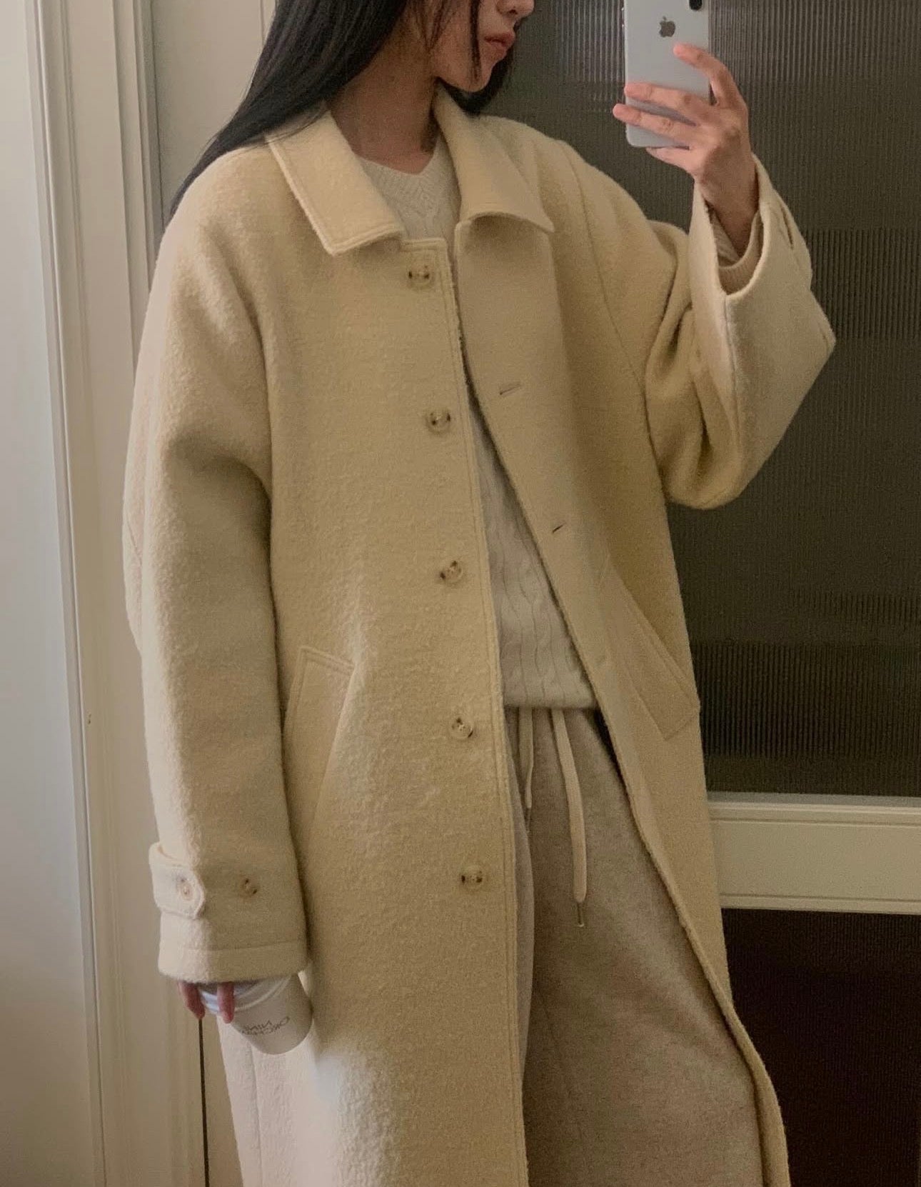 Fushily wool coat-2col