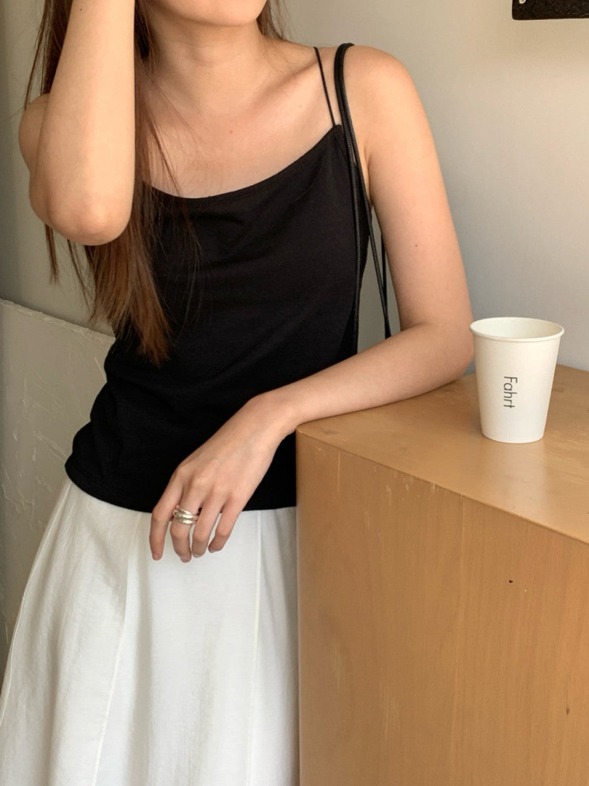 Boucle string sleeveless-4col