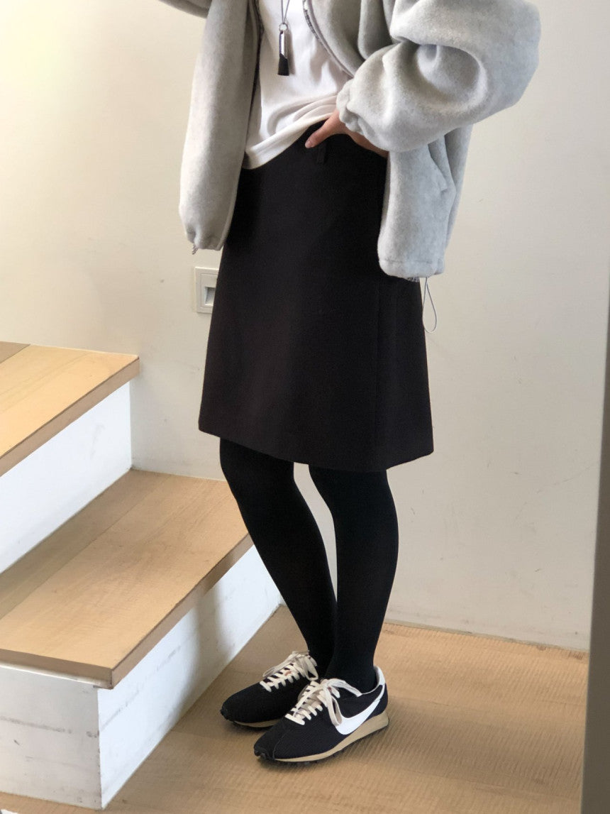 Luze wool midi skirt-2col