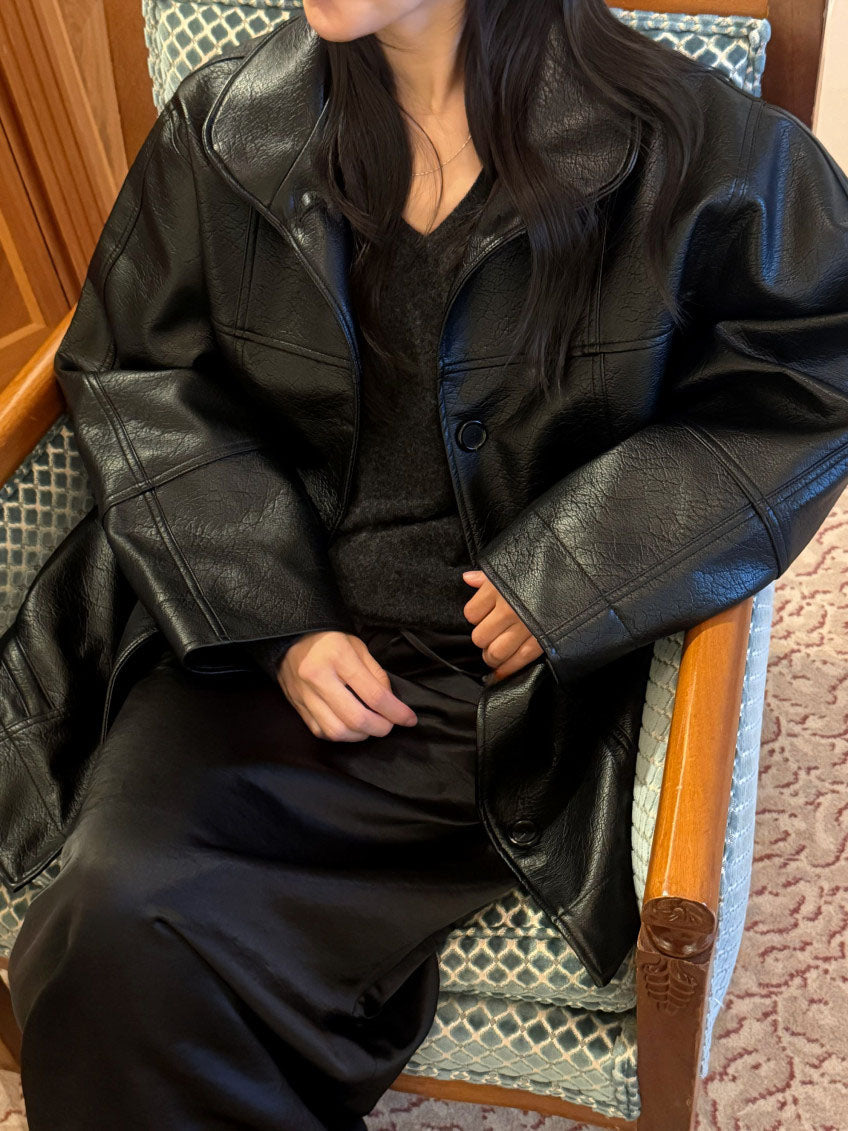 half-leather jacket