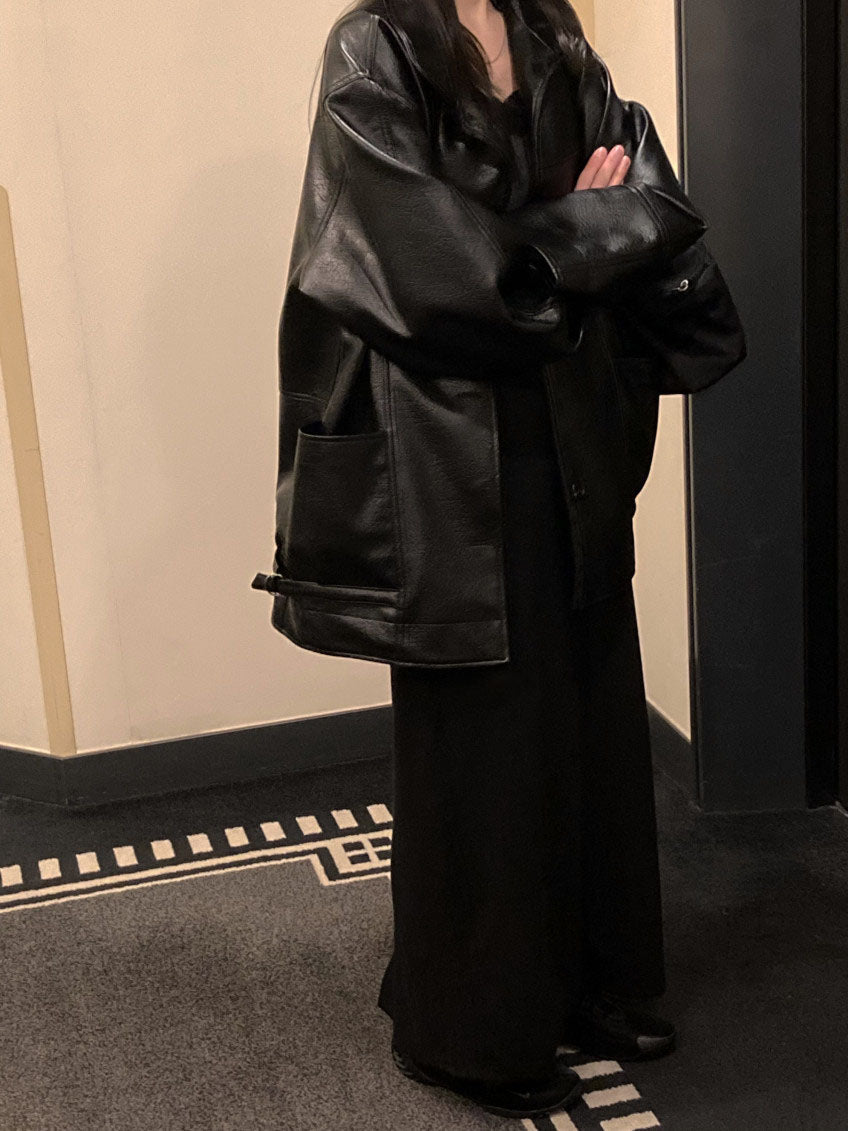 half-leather jacket