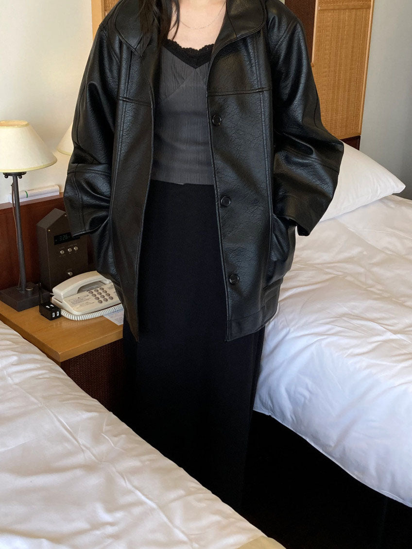half-leather jacket