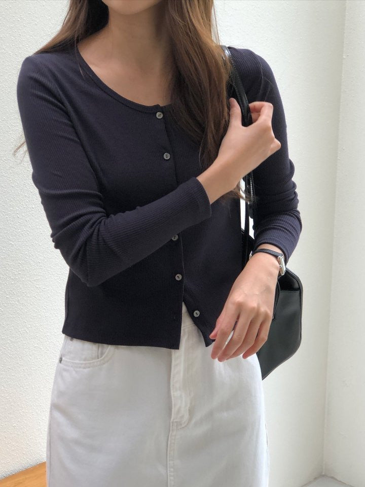Rooney rib round cardigan-3col