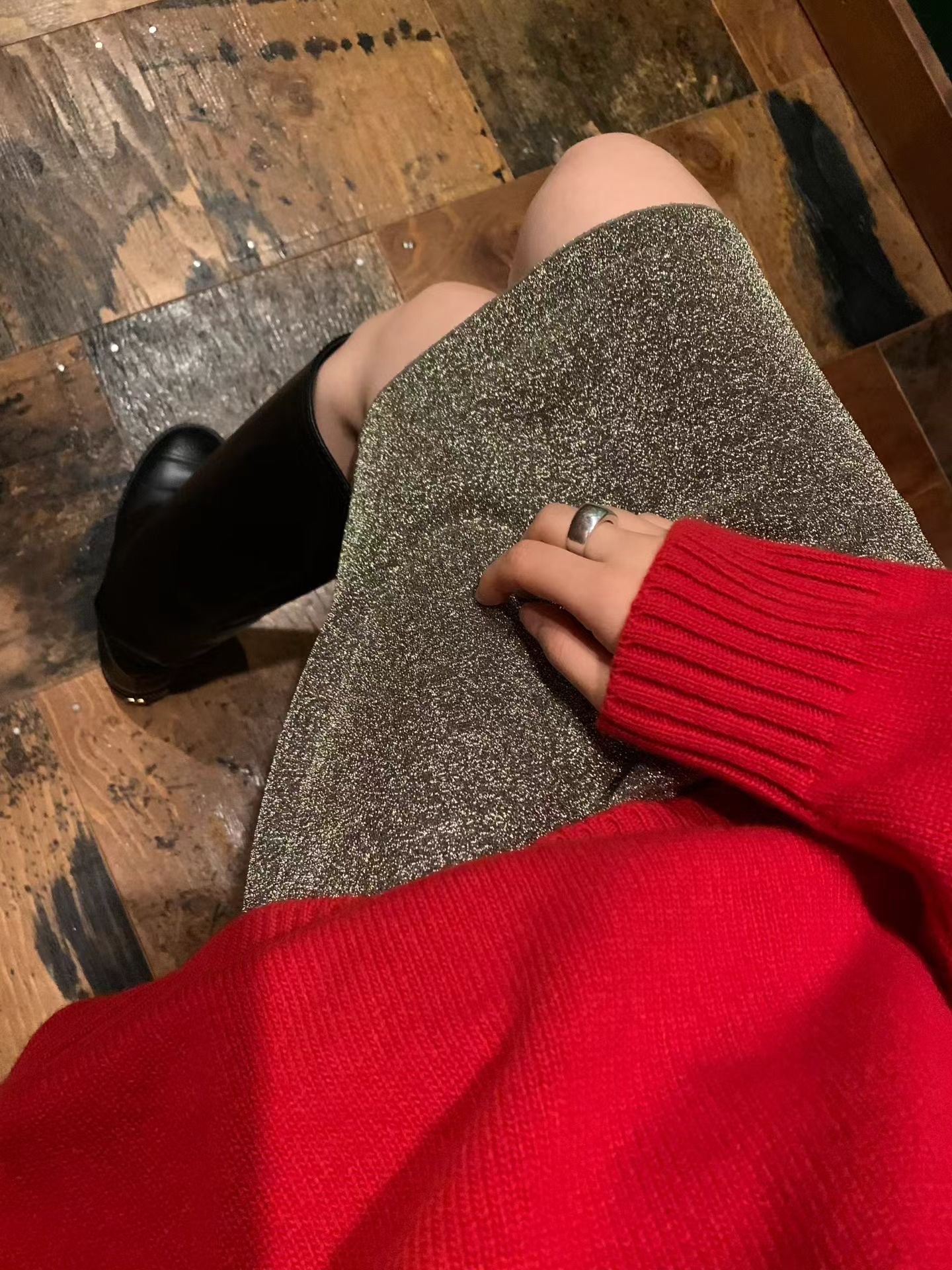 Ounce glitter banding skirt-2col