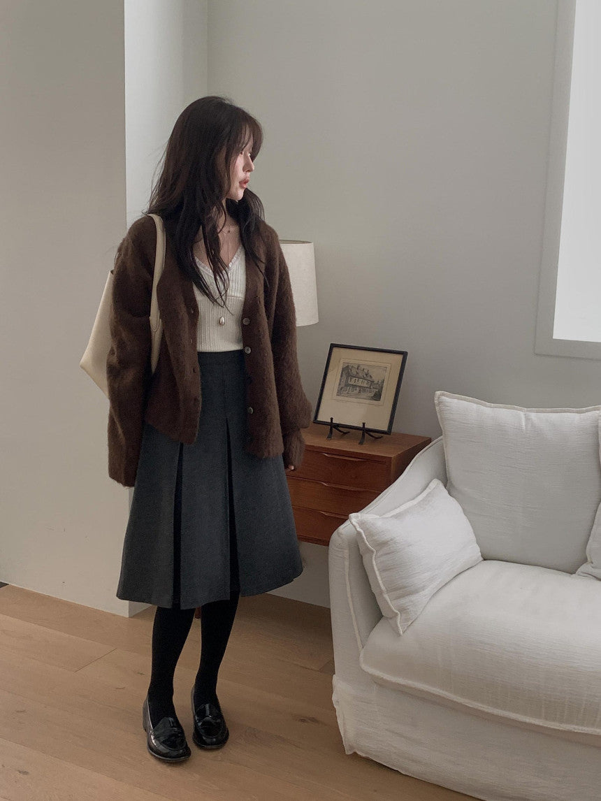 new inder wool skirt-2col