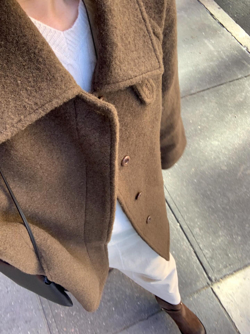 Carry half baby alpaca coat-3col