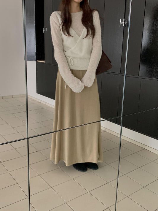 Angora wool skirt-2col