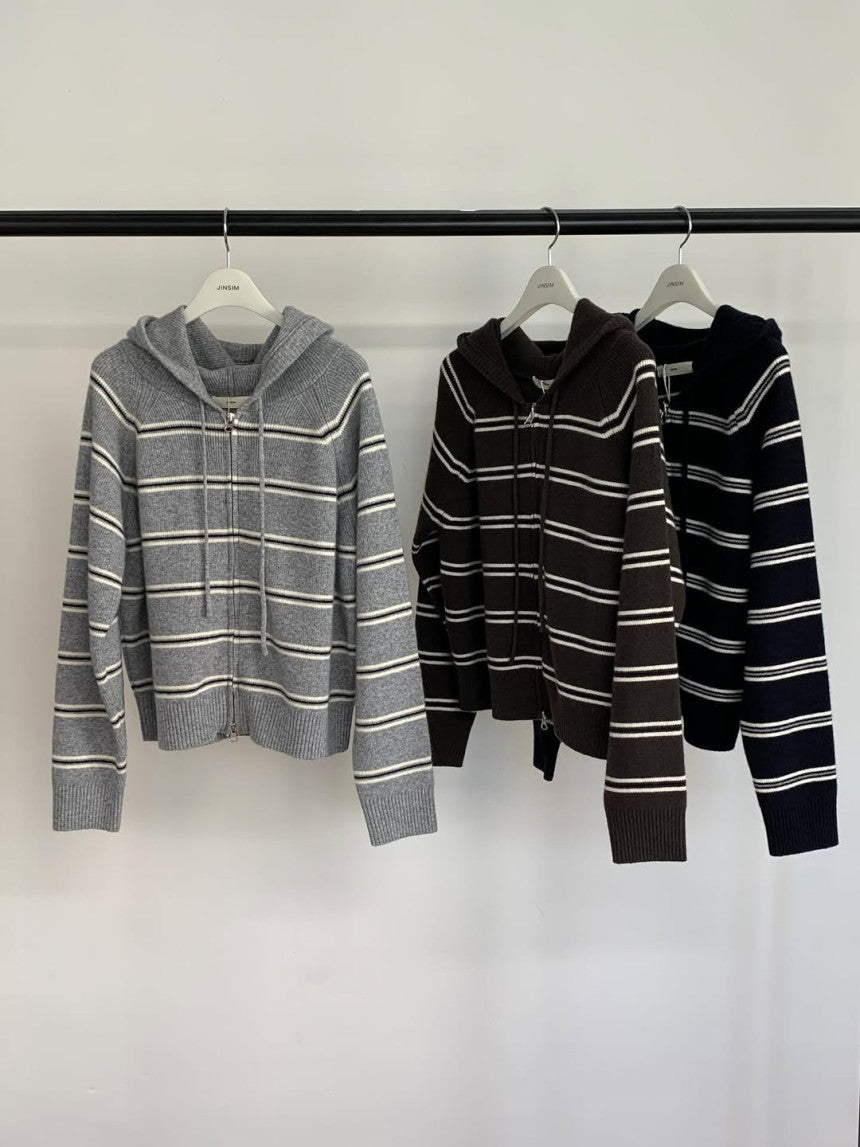 From hood cardigan-3col