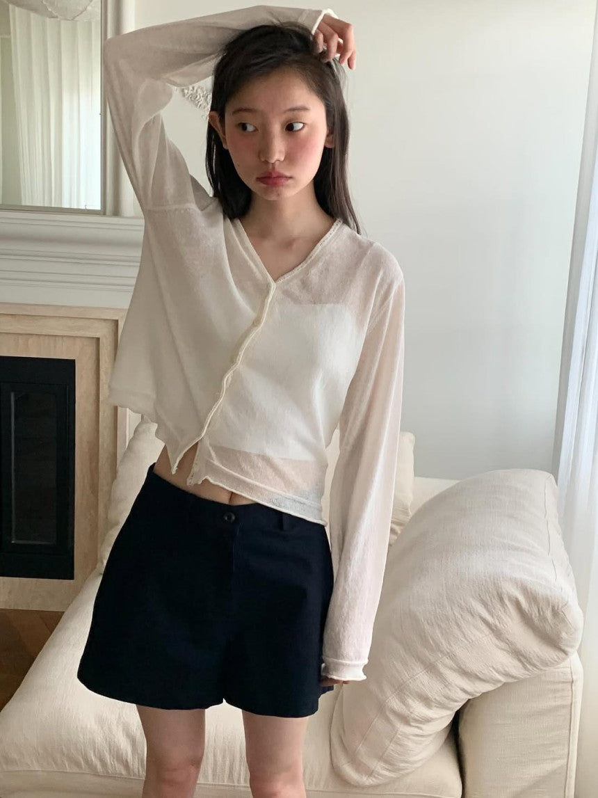 shop linen cardigan-4col