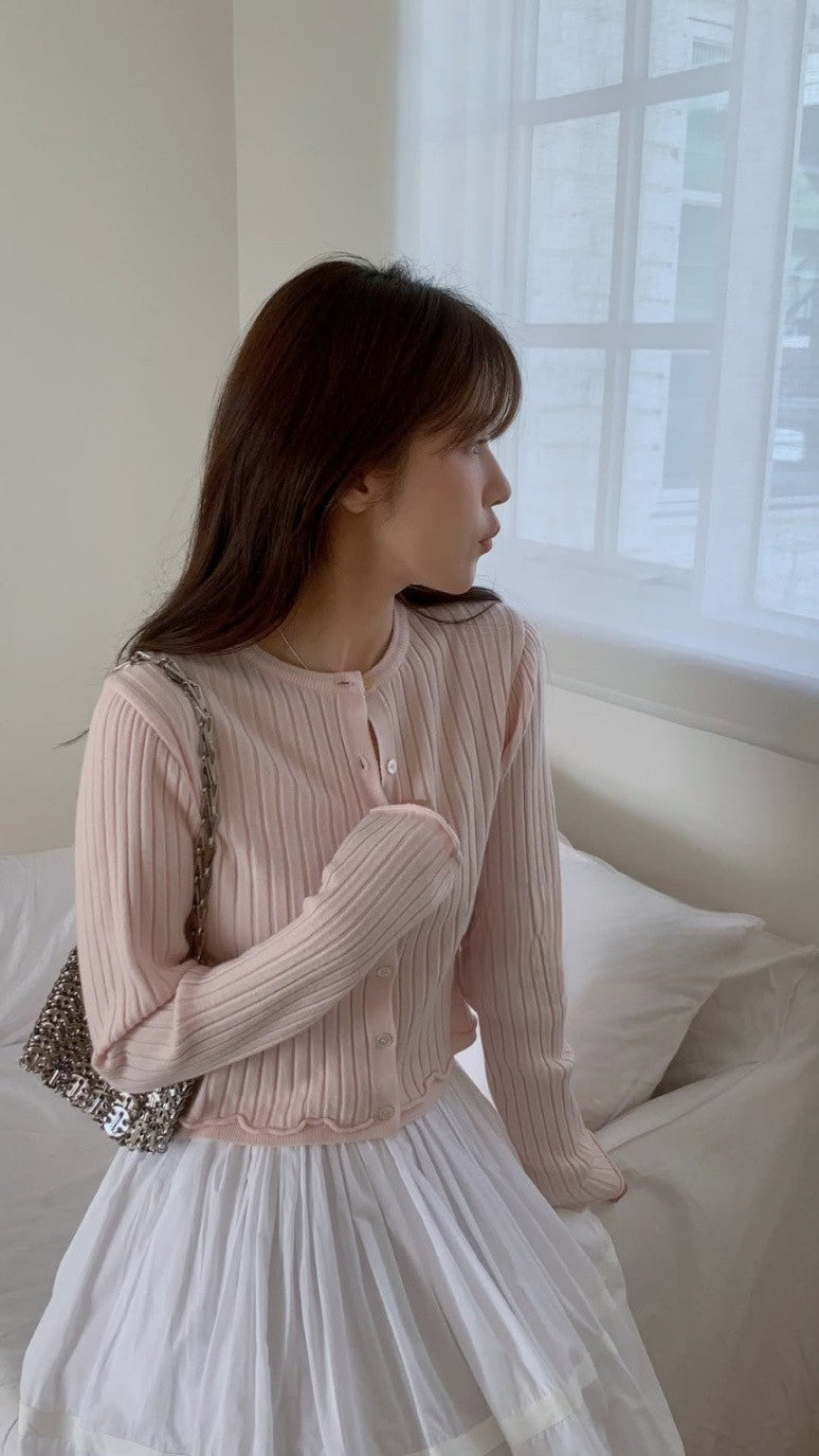 hey rib cardigan-4col