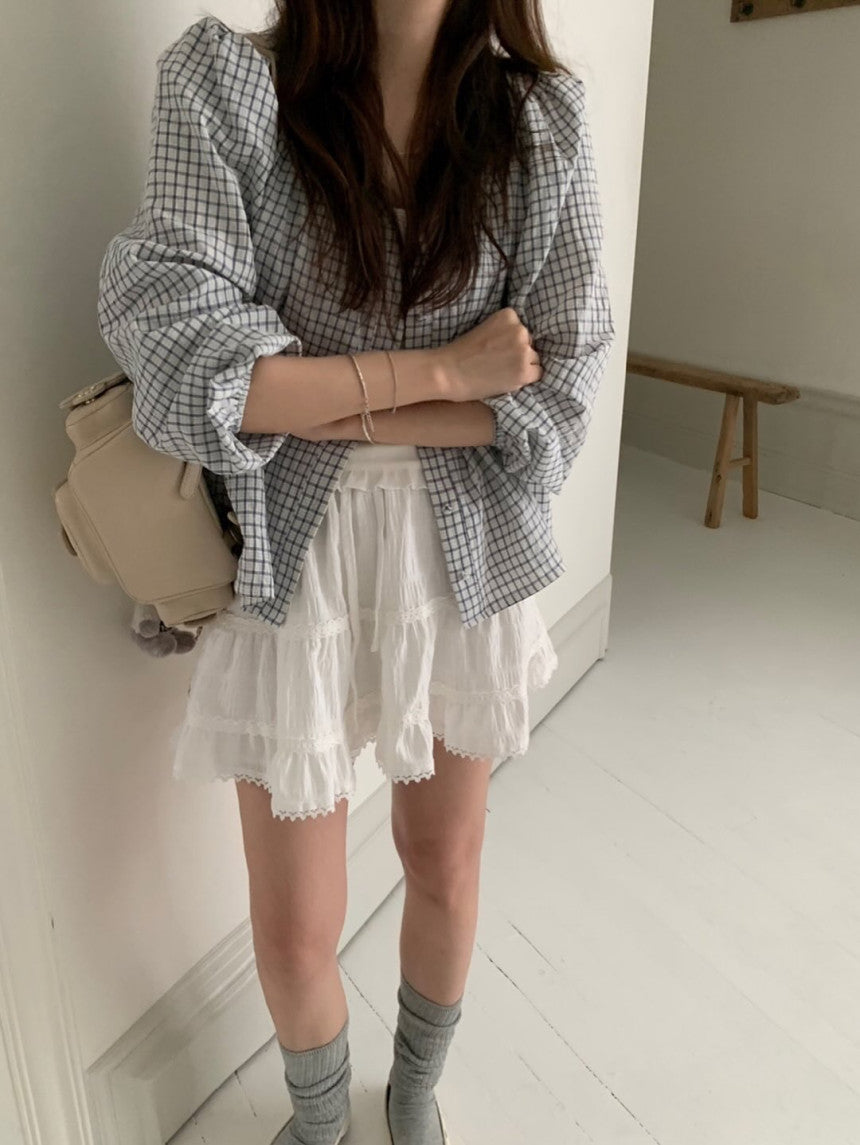 Lovty check blouse-2col