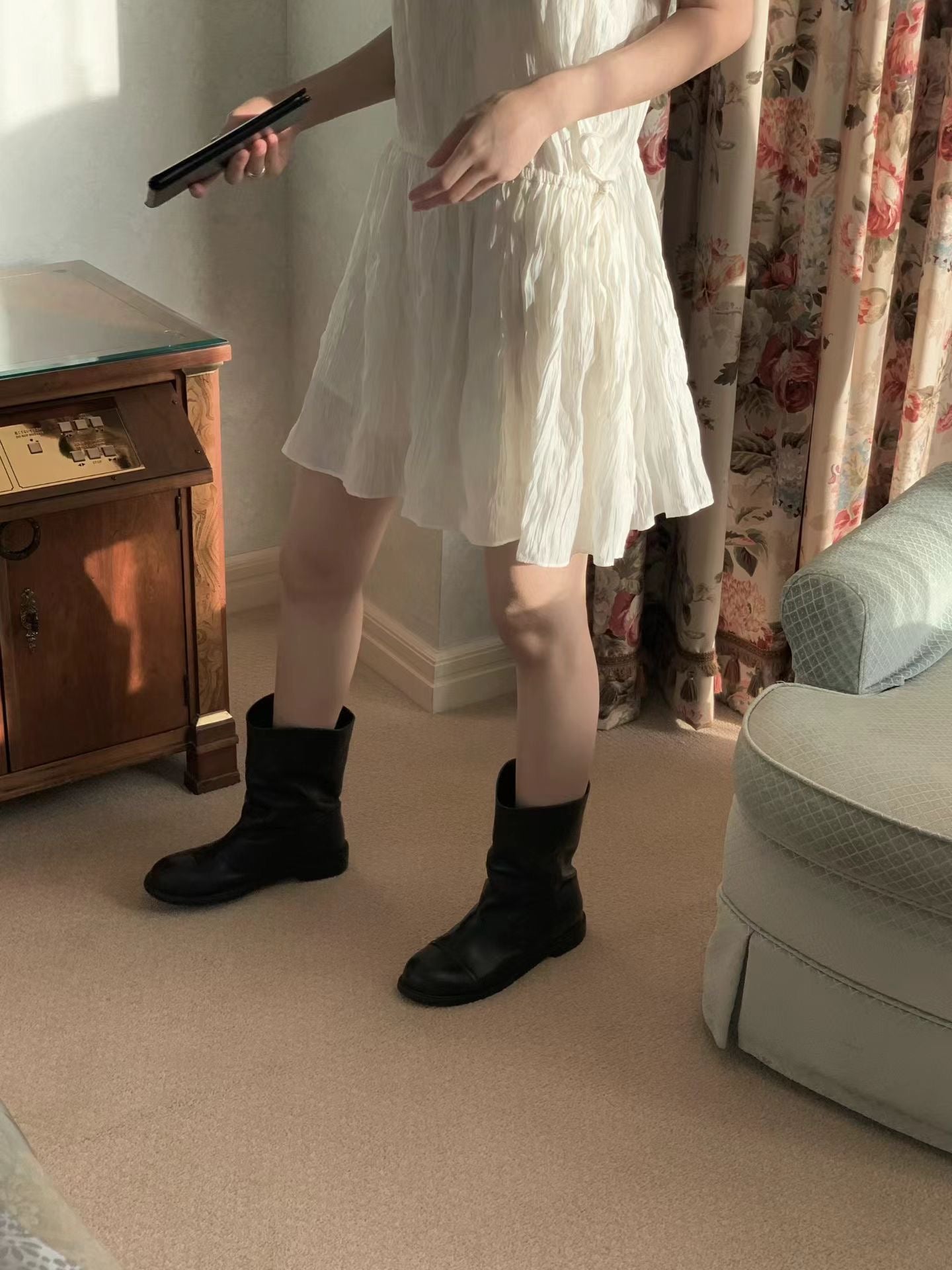 ivory即納 Ounce eilie string onepiece-2col