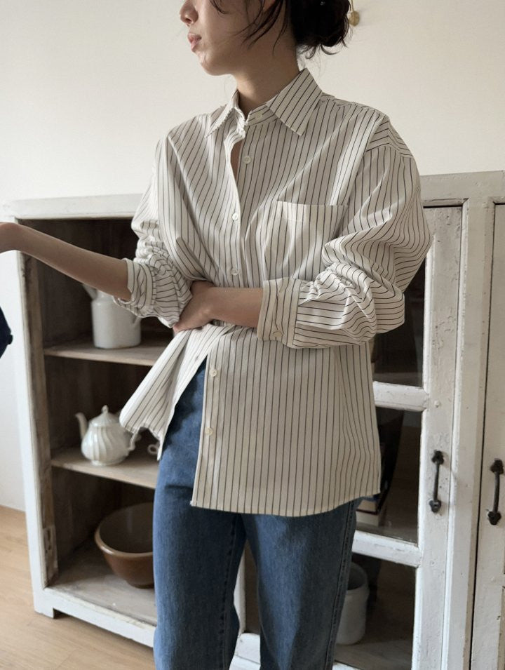 Deondo classic stripe shirt