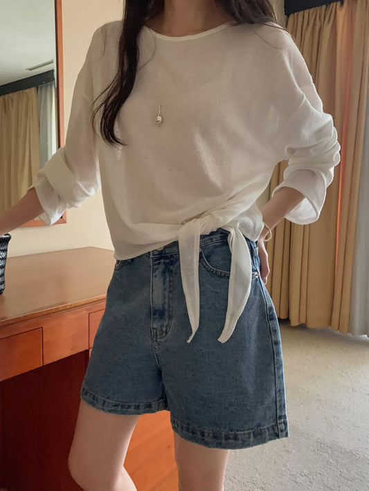 linen bow T-3col