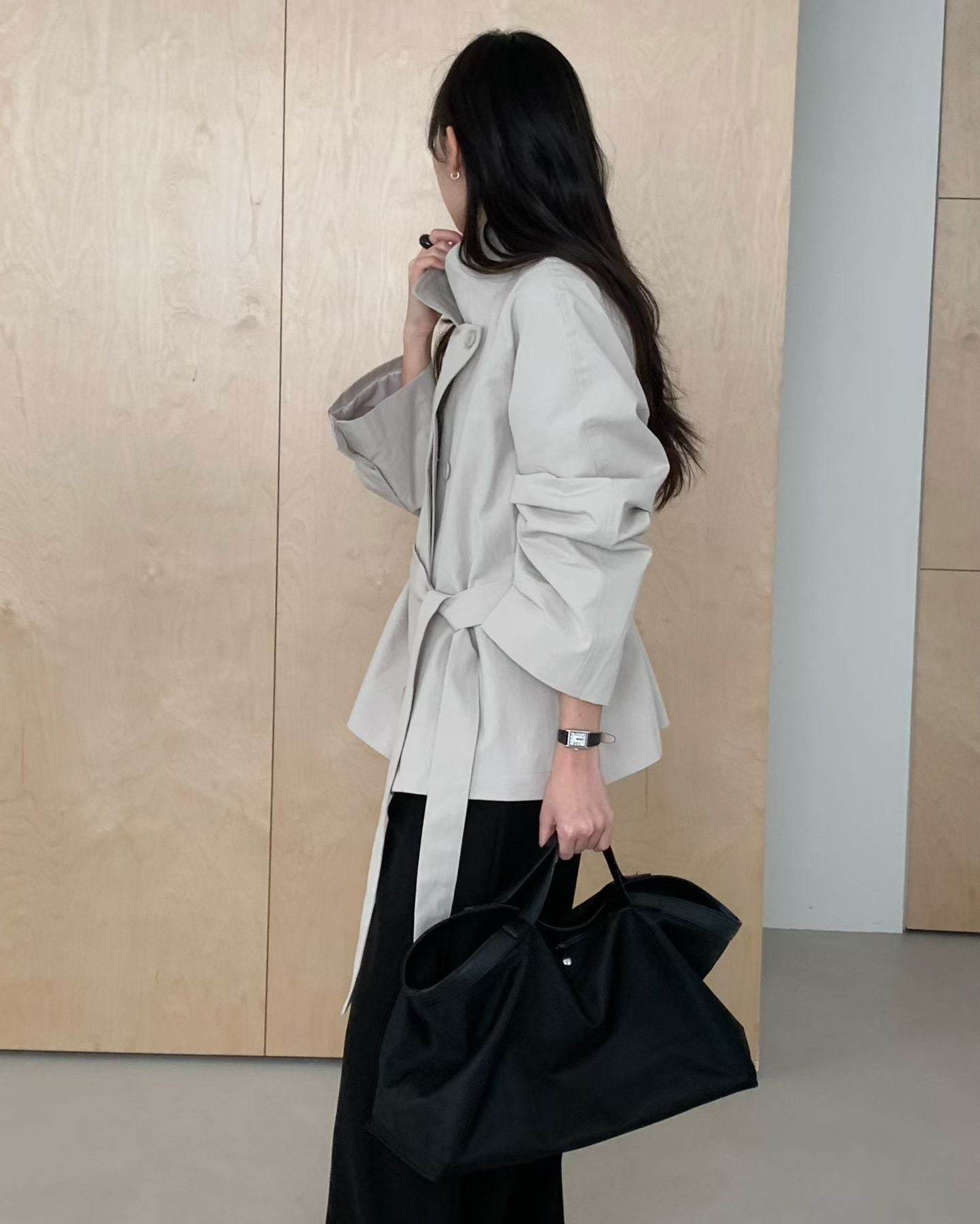 Butter hidden trench jacket-2col