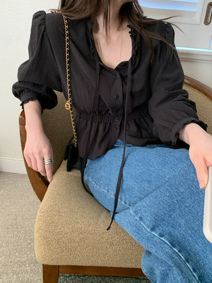 ivory即納 coco smok blouse-2col