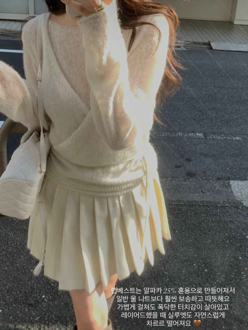 Wrap alpaca vest-2col