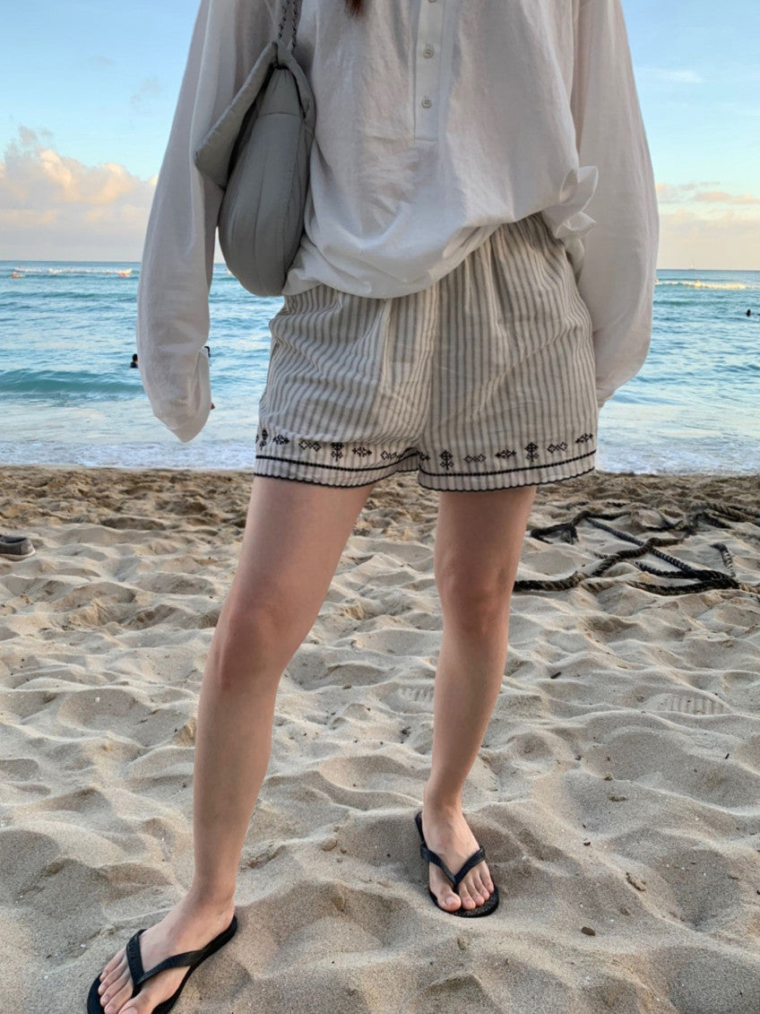 embroidered shorts