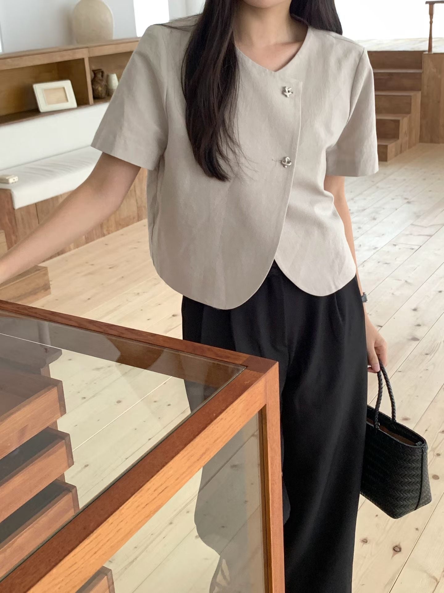 jena linen half jacket-2col
