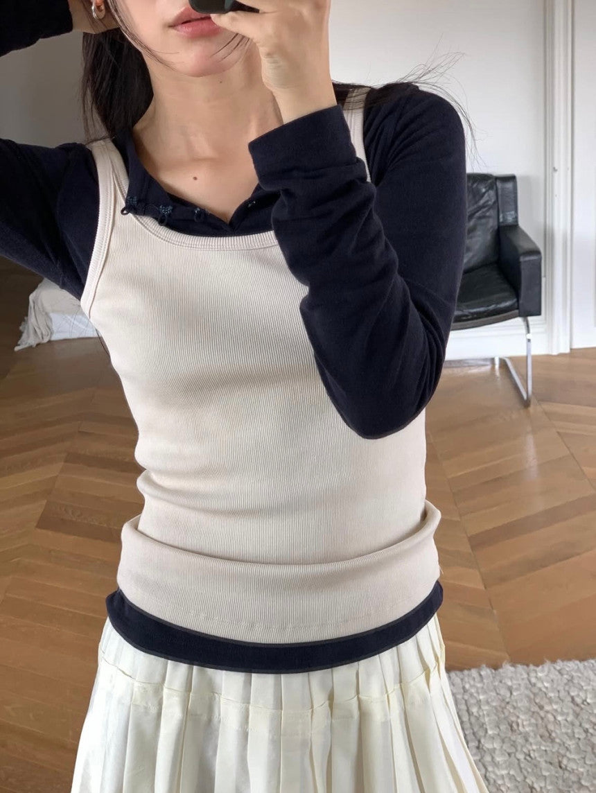 Loop henry neck T-6col