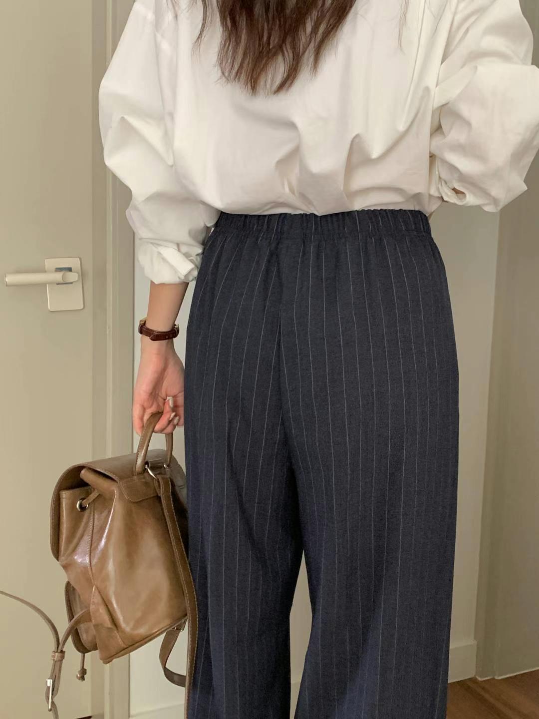 wool stripe slacks-2col/ショート丈あり
