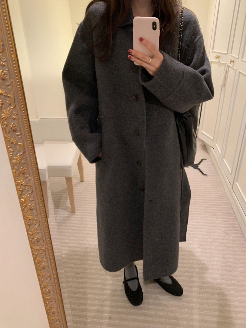 Cookie long handmade coat-2col