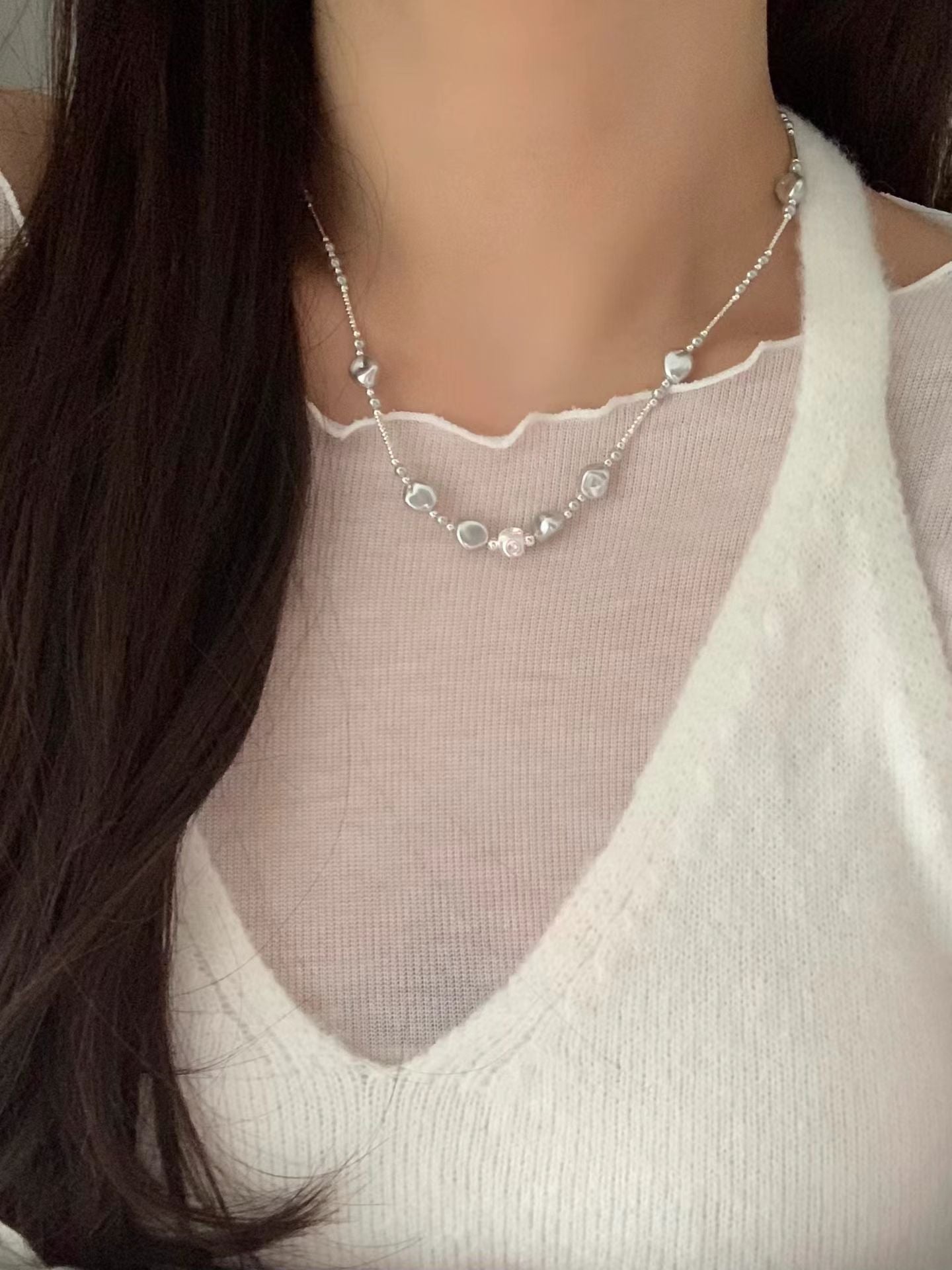 silver pearl necklace