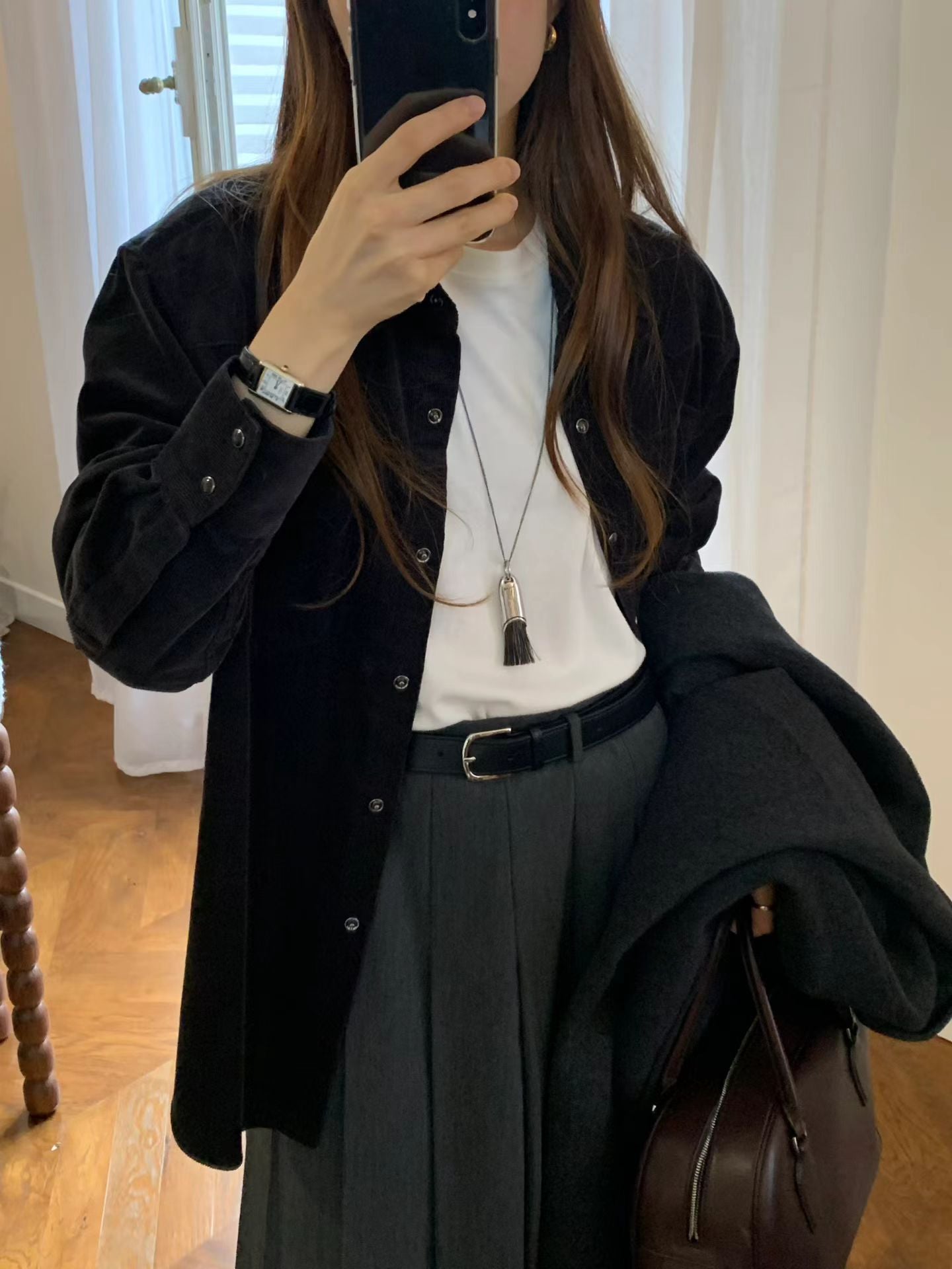 Ounce hey pleats skirt-2col